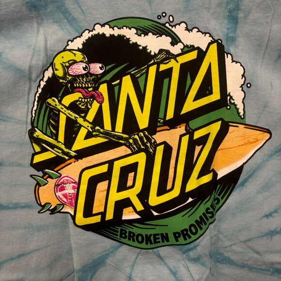 Broken Promises x Santa Cruz tiedye collab tshirt size medium - Picture 2 of 7